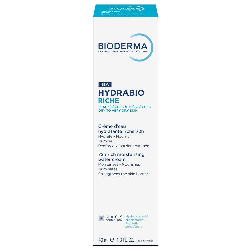 Crema intens hidratanta pe baza de apa cu efect 72h pentru piele deshidratata uscata si foarte uscata Hydrabio Riche, 40ml, Bioderma