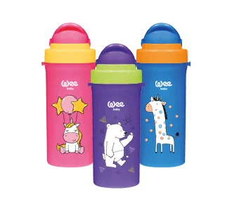 Cana colorata cu pai 6+ luni, 240ml, Wee Baby