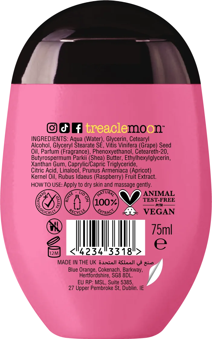 Crema de maini The Rasberry Kiss, 75ml, Treaclemoon