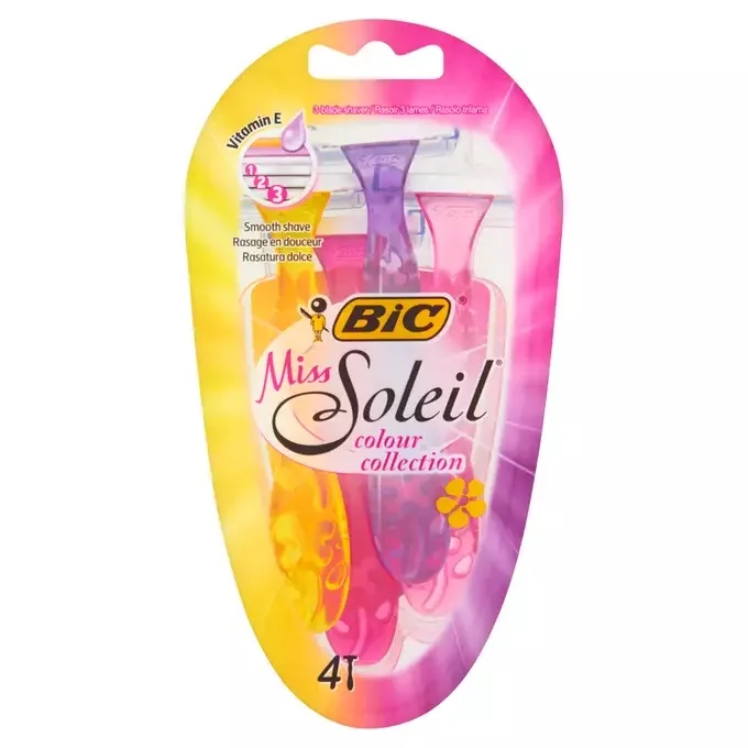 Pachet Aparat de ras Sensitive Miss Soleil Colour Collection, 4 bucati, BIC 