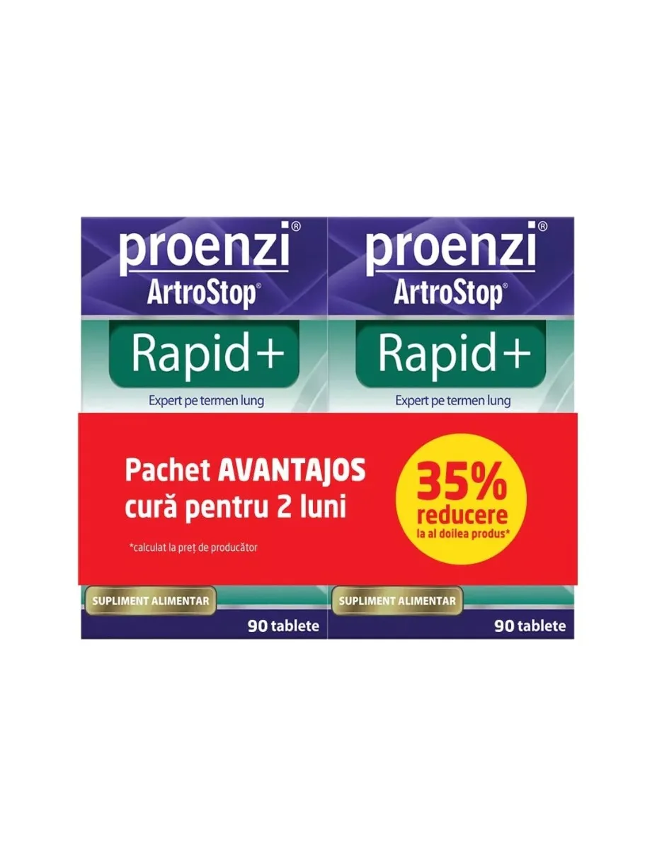 Pachet Proenzi Rapid+ 1+35% reducere la al doilea produs, 90 tablete, Walmark