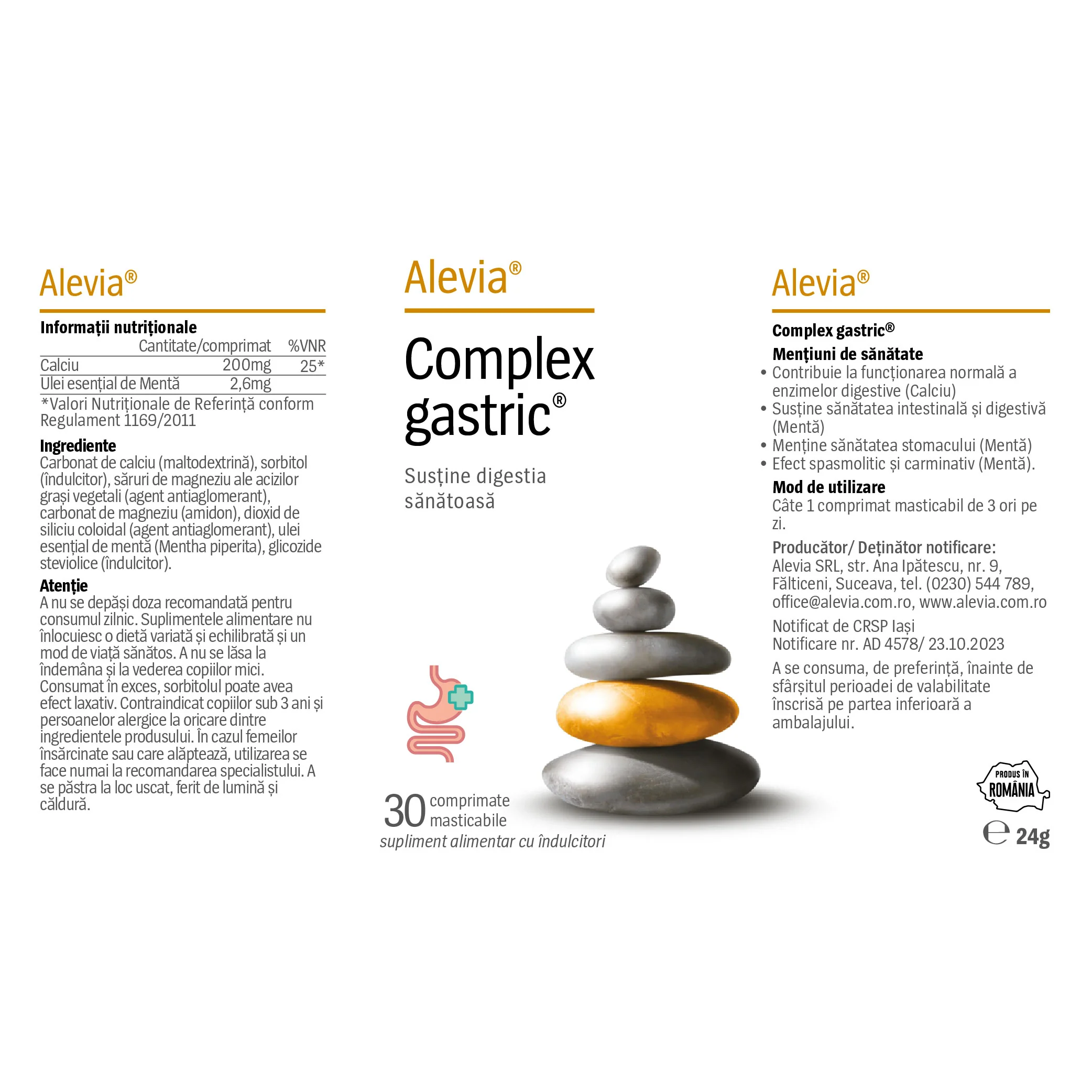 Complex gastric, 30 comprimate, Alevia