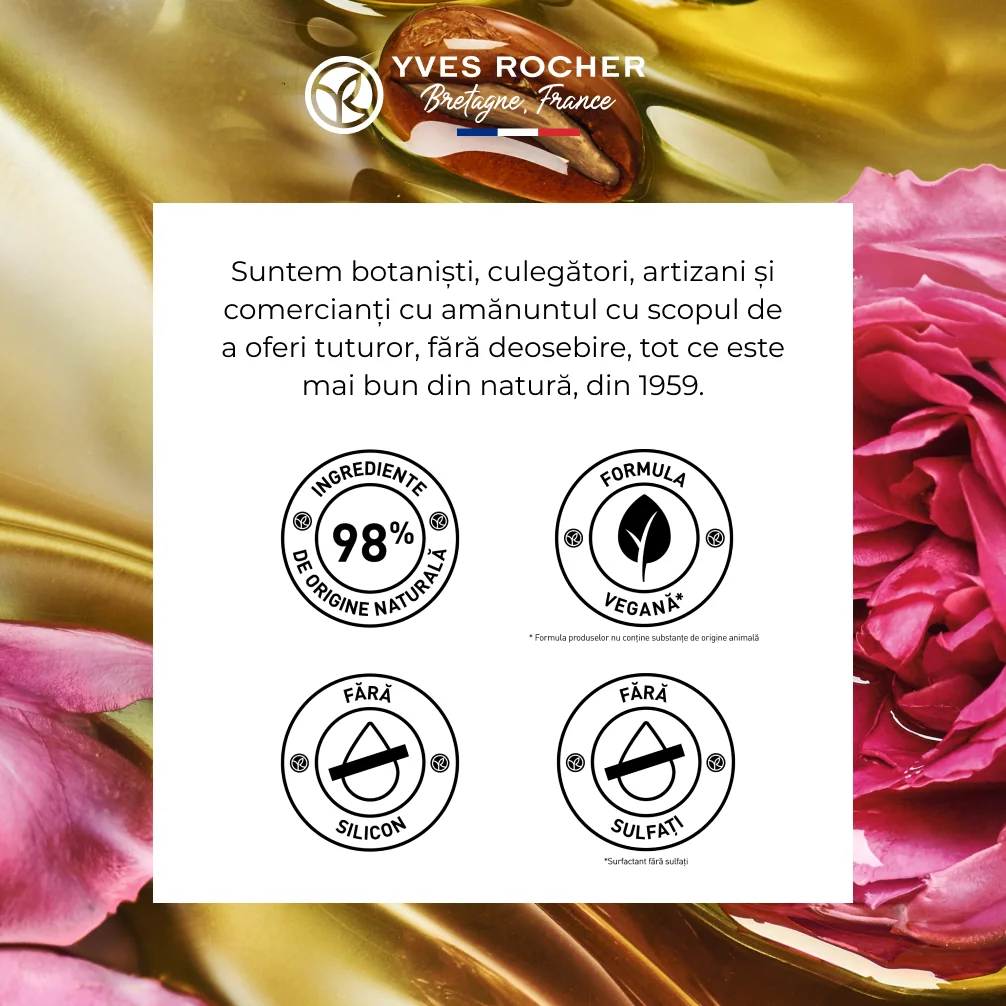 Creme pentru maini cu argan si trandafir bio, 30ml, Yves Rocher 