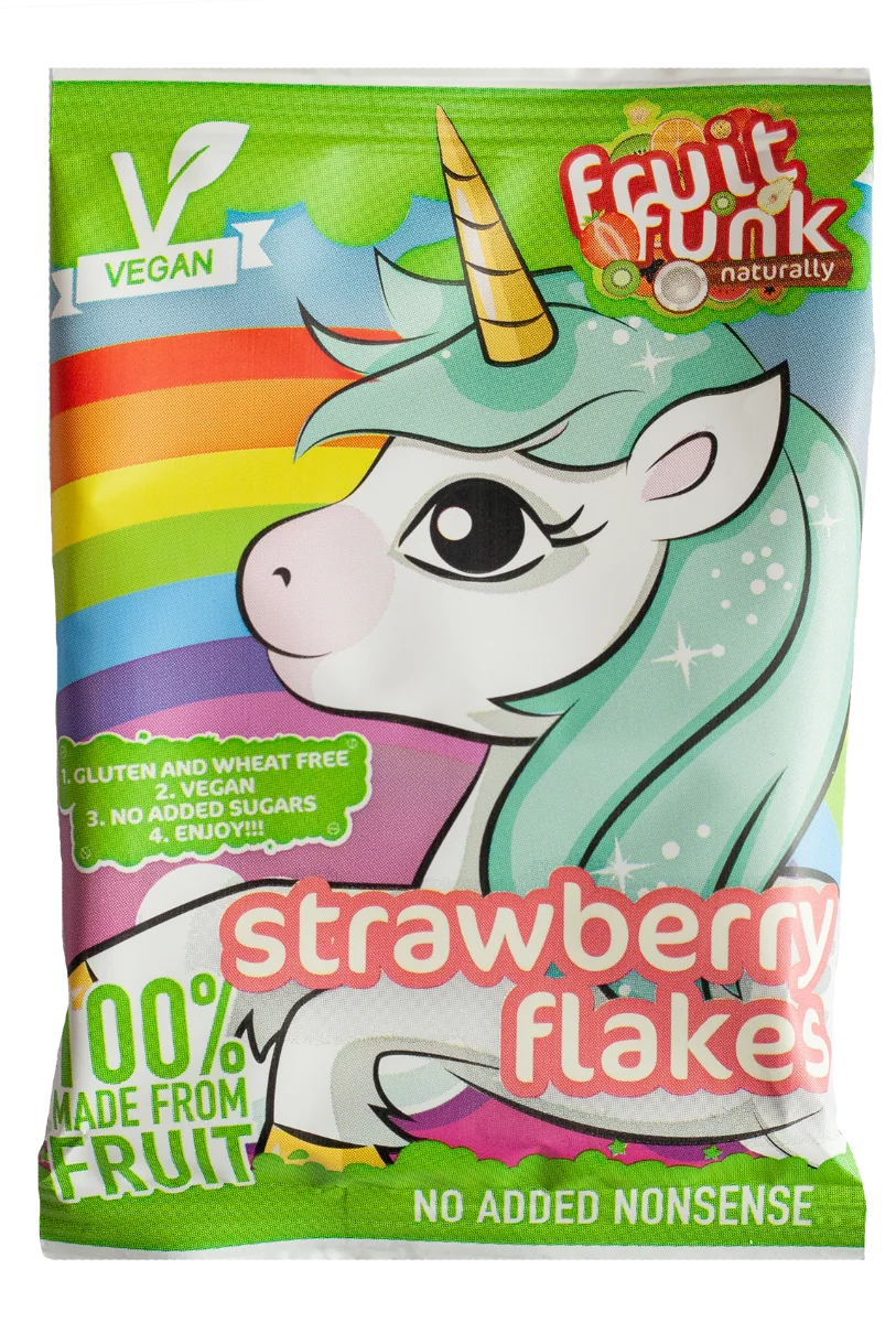 Fulgi din fructe cu capsuni Unicorn, 16g, Fruit Funk