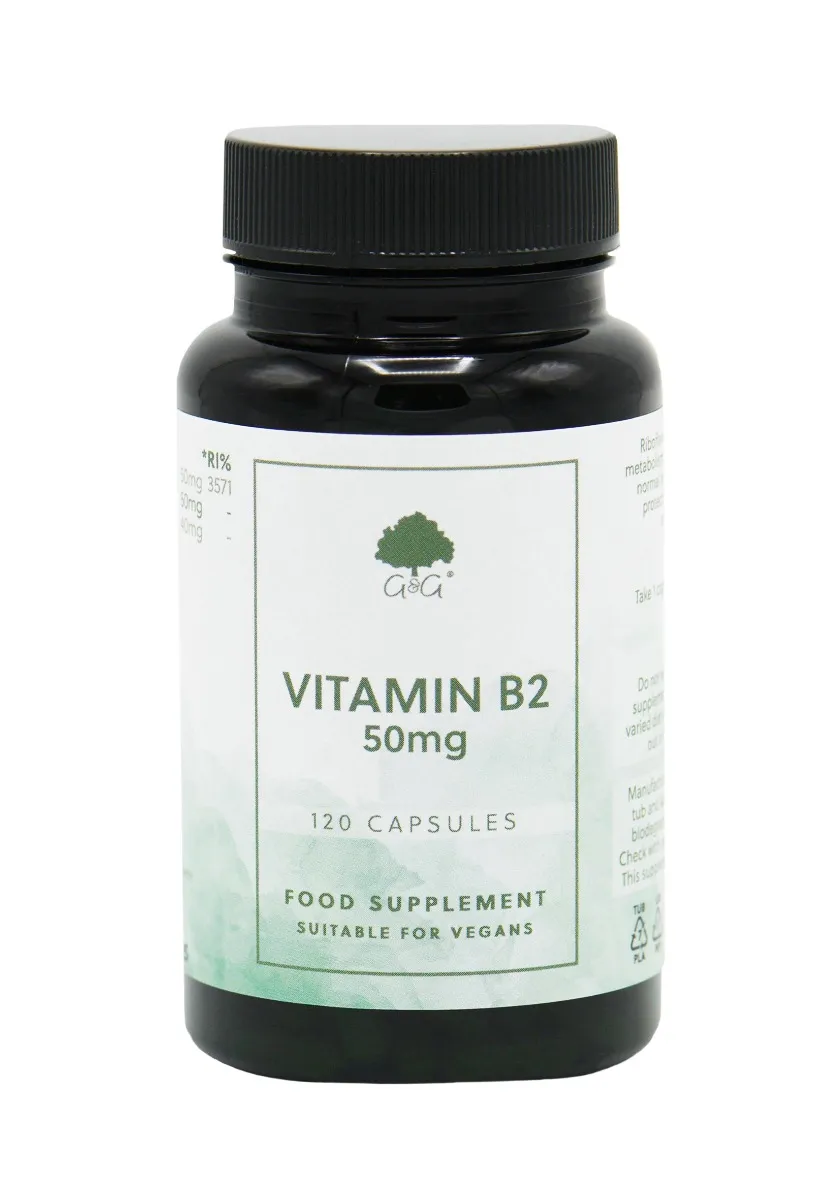 Vitamina B2 Riboflavina 50mg, 120 capsule, G&G