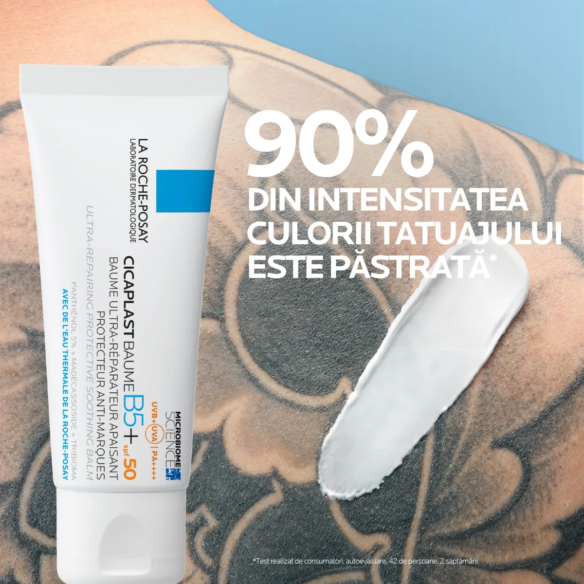 Balsam ultra-reparator calmant protector anti-pete pigmentare Cicaplast Baume B5+ SPF50, 40ml, La Roche-Posay