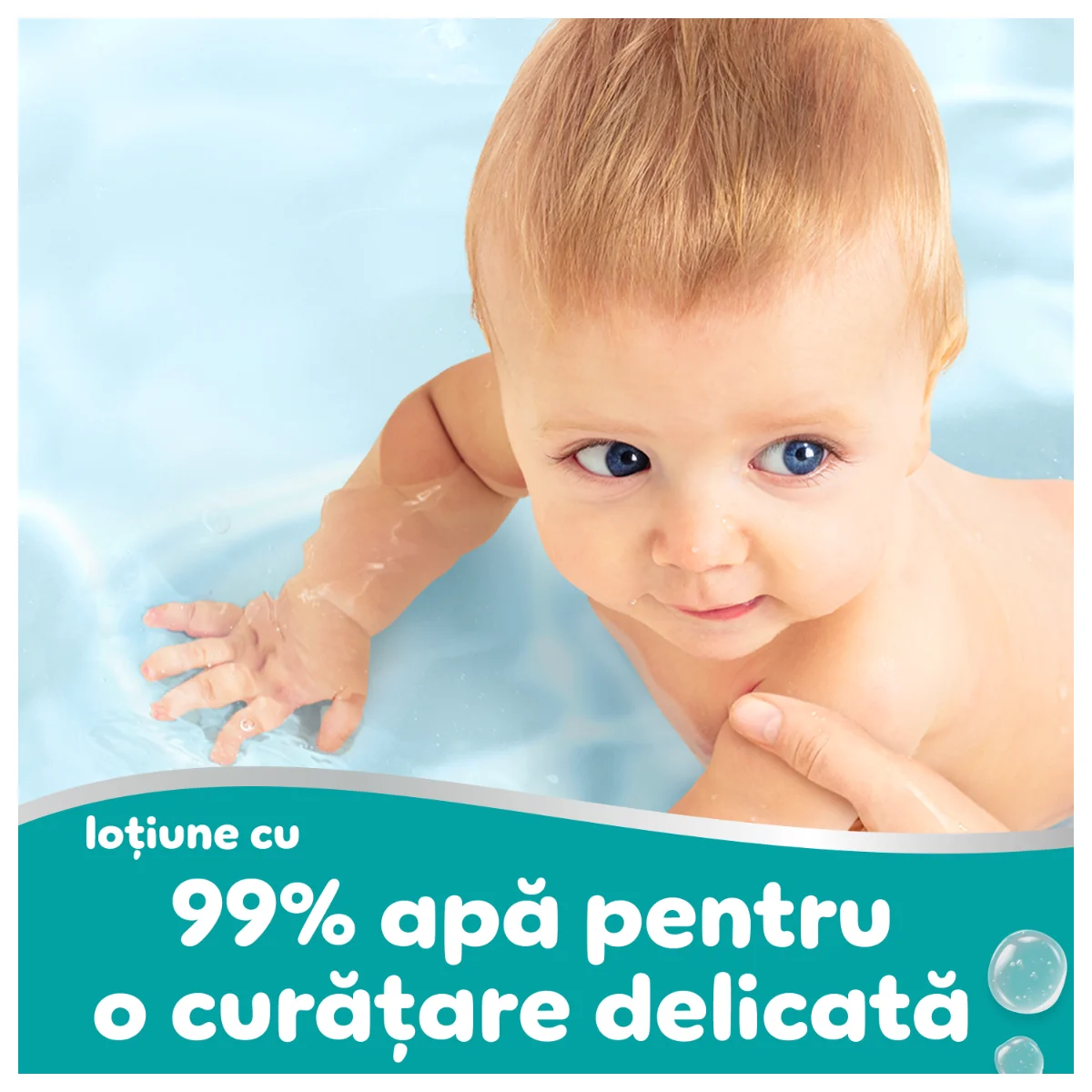 Servetele umede 99% apa cu lotiune usoara, 360 bucati, Pampers