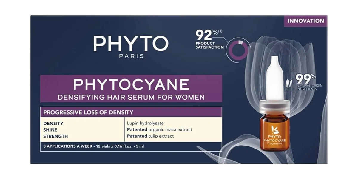 Tratament pentru caderea progresiva a parului Phytocyane, 12 fiole x 5ml, Phyto