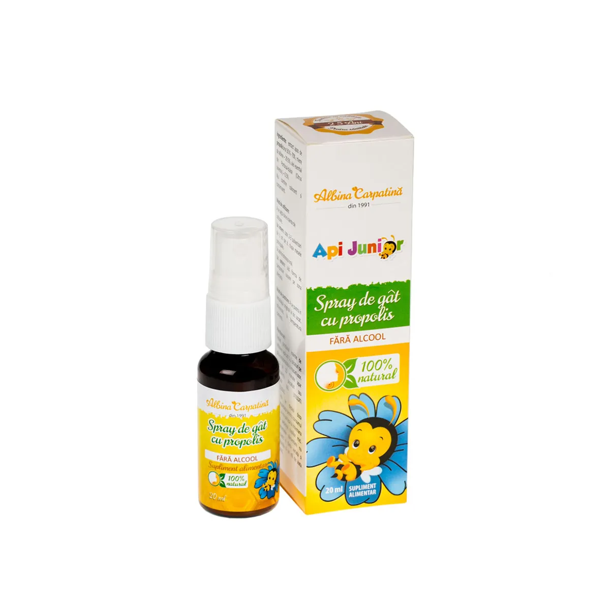 Spray de gat cu propolis ApiJunior Albina Carpatina, 20ml, Apicola
