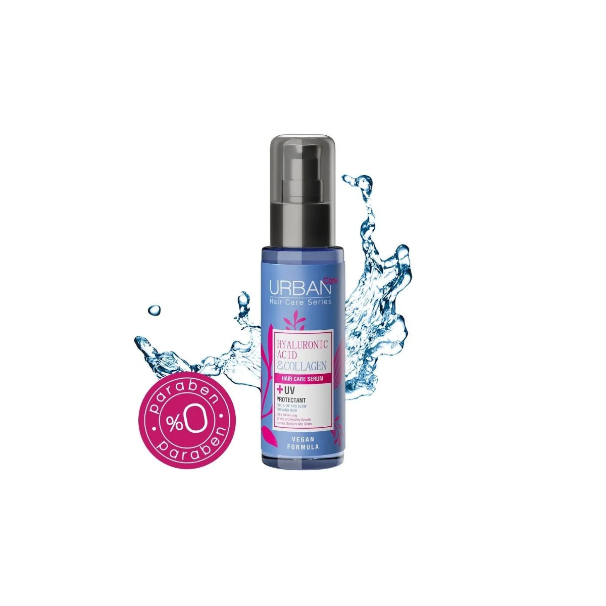 Ser pentru par cu Acid Hialuronic si Colagen, 75ml, Urban Care