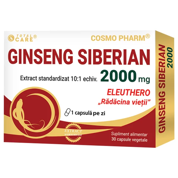 Ginseng Siberian 2000mg, 30 comprimate, Cosmopharm