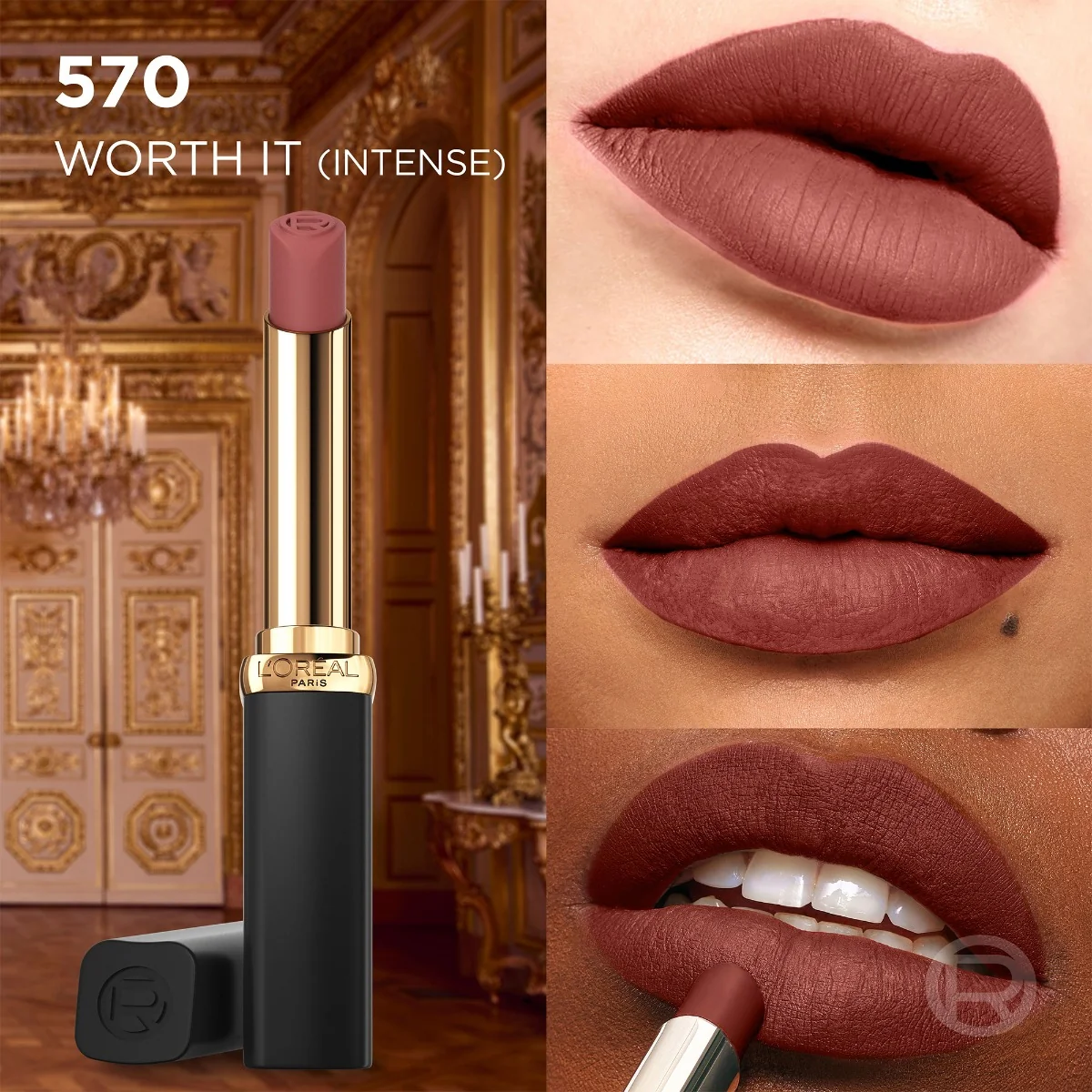 Ruj mat Color Riche Nudes of Worth 570 Worth It Intense, 4.8g, L'Oreal Paris