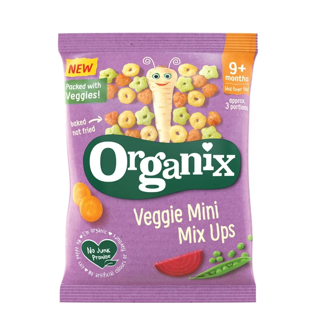 Snack mini din porumb cu mix de legume Bio, 15g, Organix