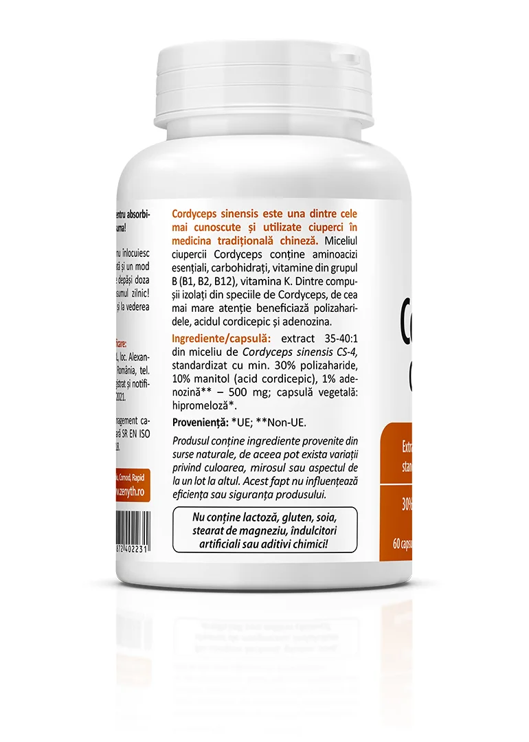 Cordyceps CS-4, 60 capsule vegetale, Zenyth