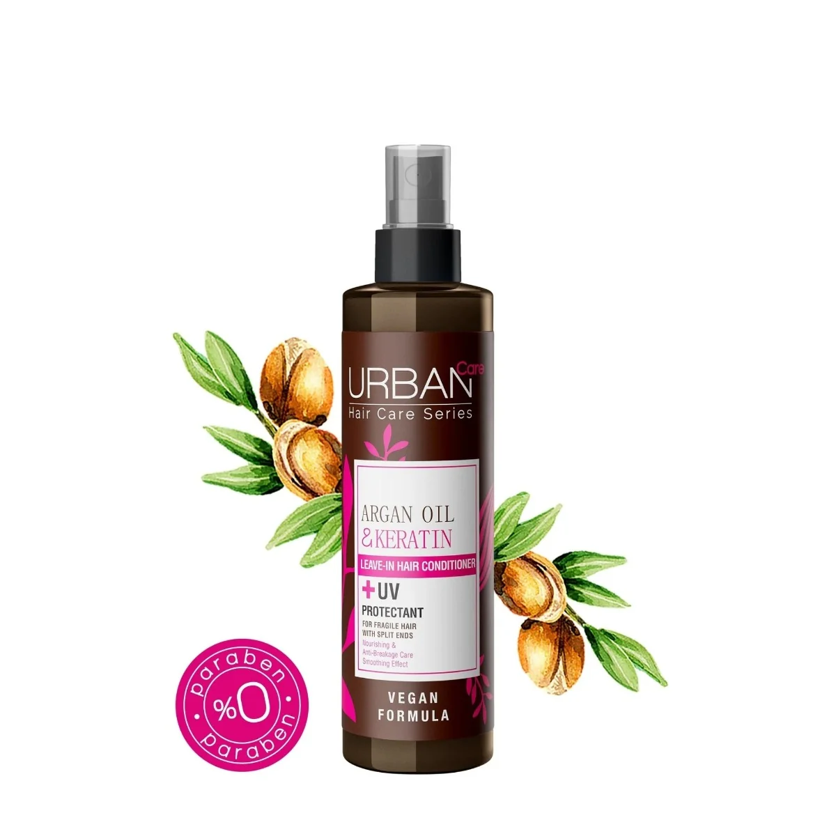 Balsam spray fara clatire cu Ulei de Argan si Keratina, 200ml, Urban Care