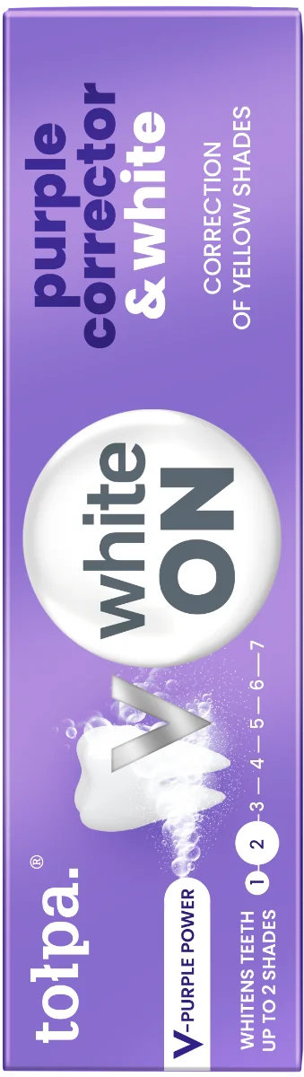 Pasta de dinti White ON Purple Corrector & White, 75ml, Tolpa