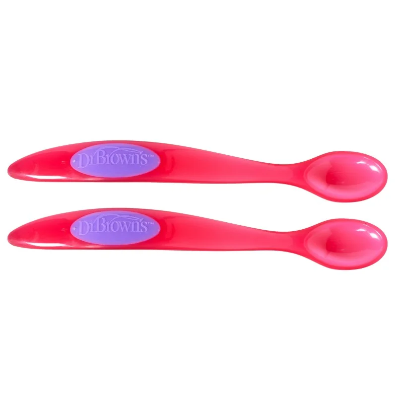 Lingurite roz adanci pentru bebelusi, 2 bucati, Dr. Brown's