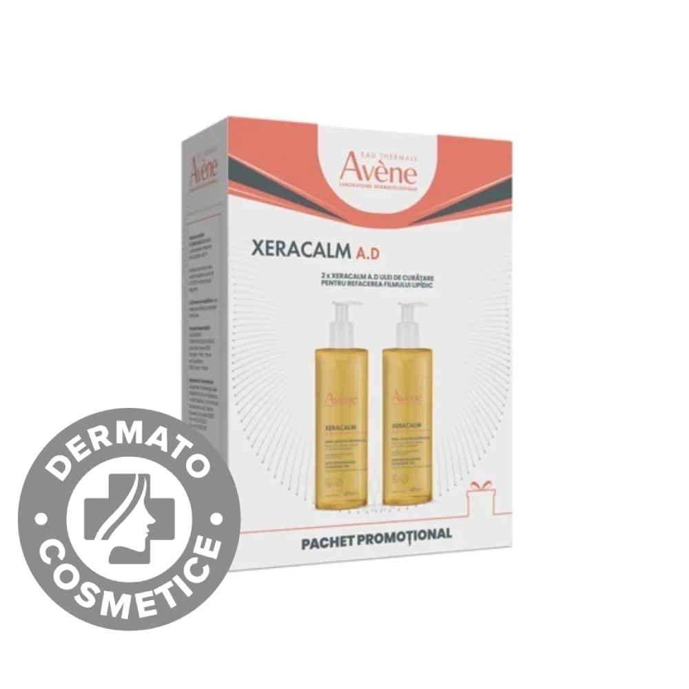 Pachet Ulei de curatare pentru pielea predispusa la dermatita atopica XeraCalm AD, 2 x 400ml, Avene