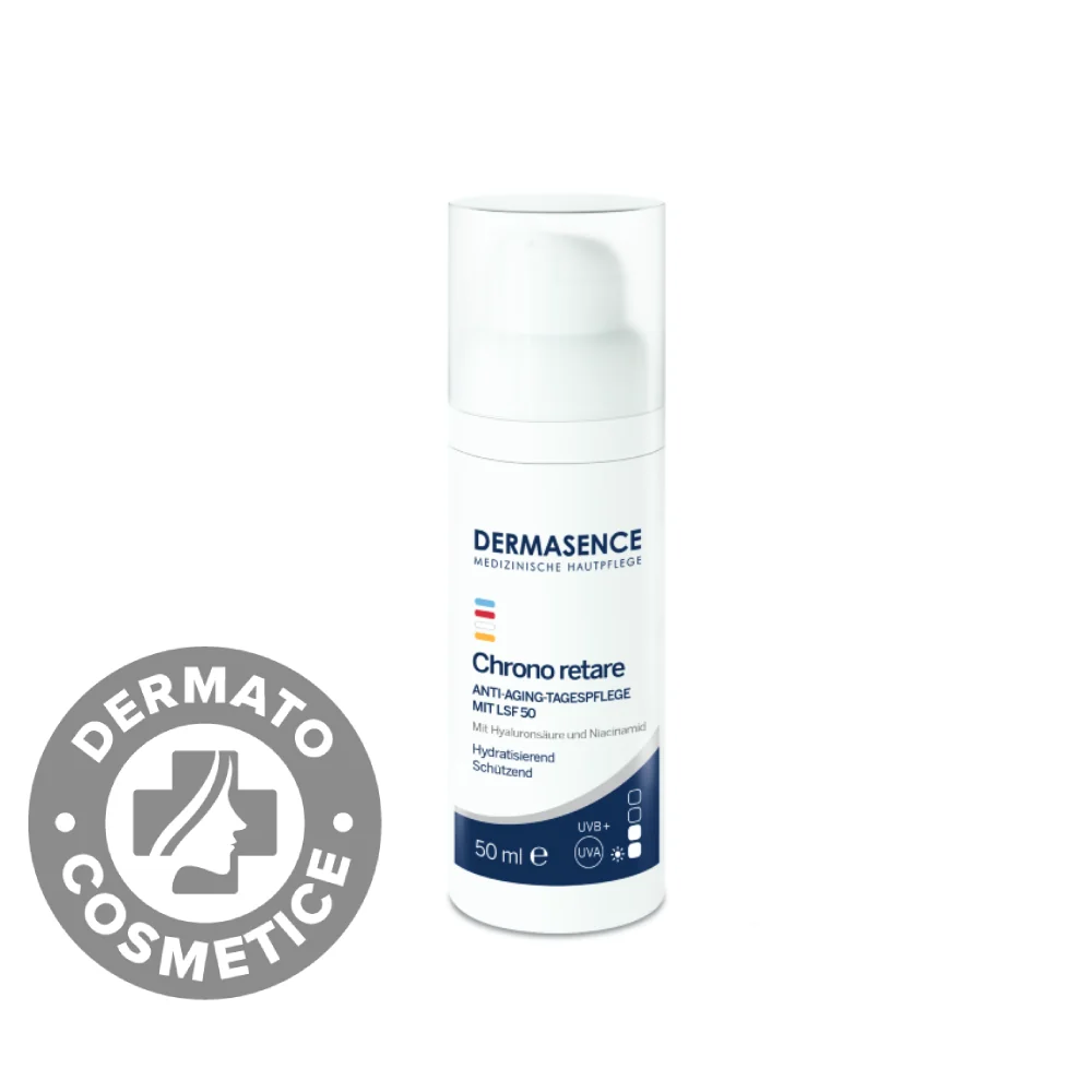 Crema de zi anti-aging  pentru ten matur cu SPF50 Chrono Retare 50+, 50ml, Dermasence