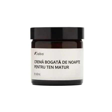 Crema bogata de noapte pentru ten matur, 60ml, Sabio
