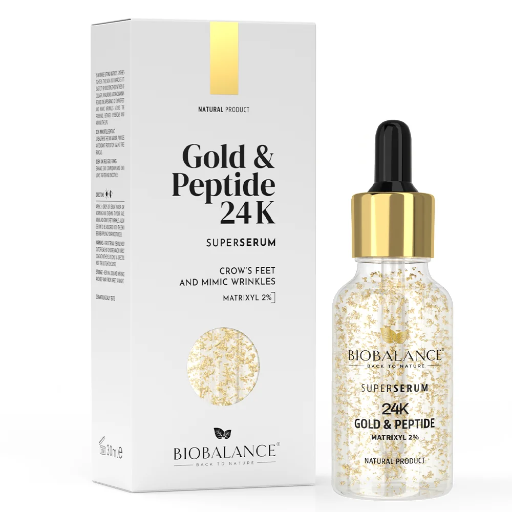 Ser de fata 24K Gold & Peptide Matrixyl 2% Super Serum, 30ml, Bio Balance