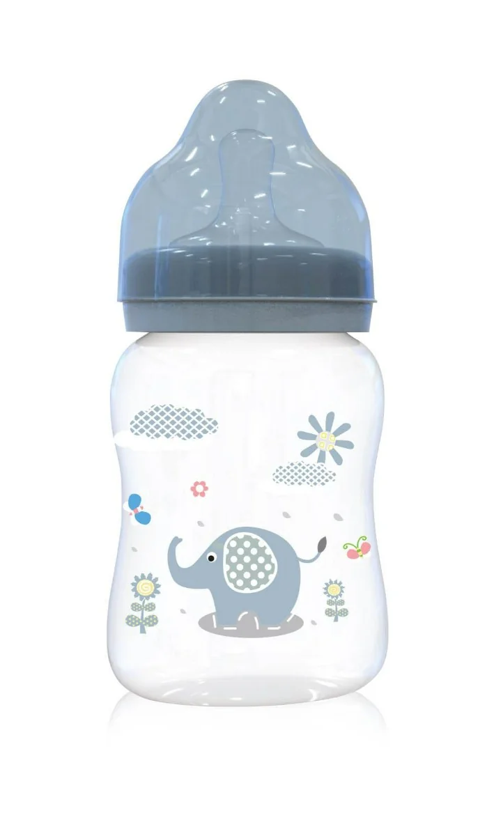 Biberon cu gat larg 0 luni+ Moonlight Blue, 250ml, Lorelli