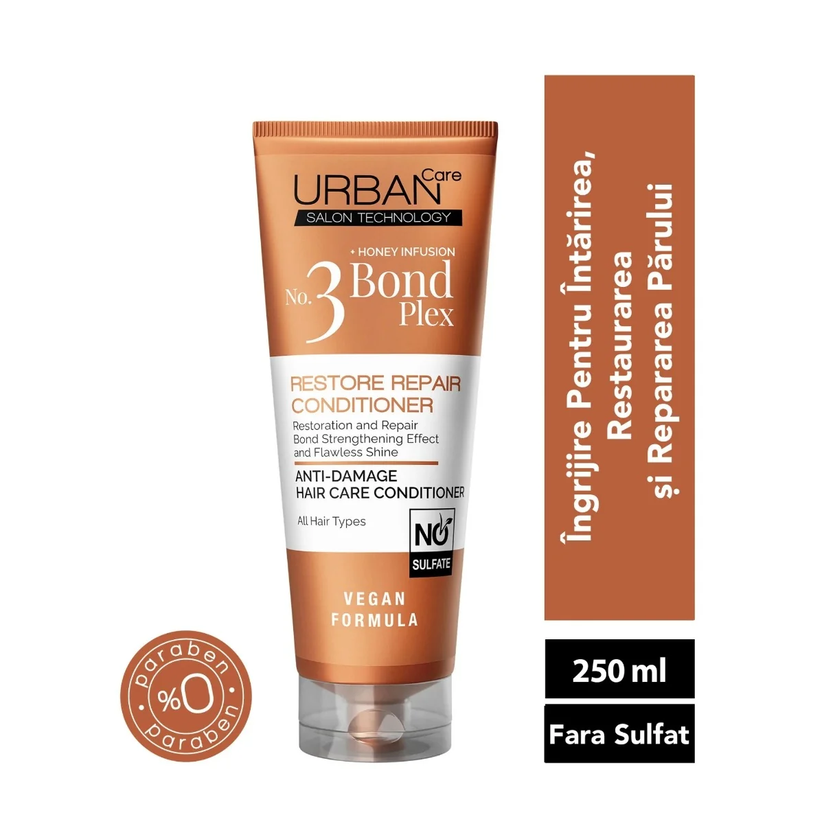 Balsam de par pentru reparare si restaurare Bond Plex No. 3, 250ml, Urban Care