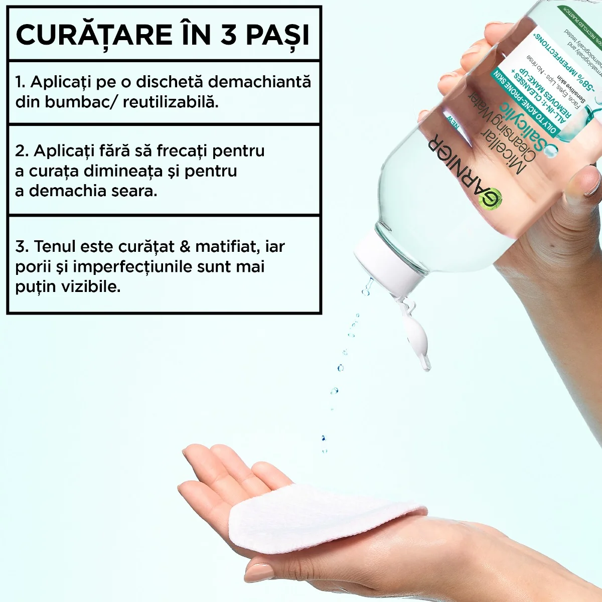 Apa micelara anti-imperfectiuni Salicylic, 400ml, Garnier