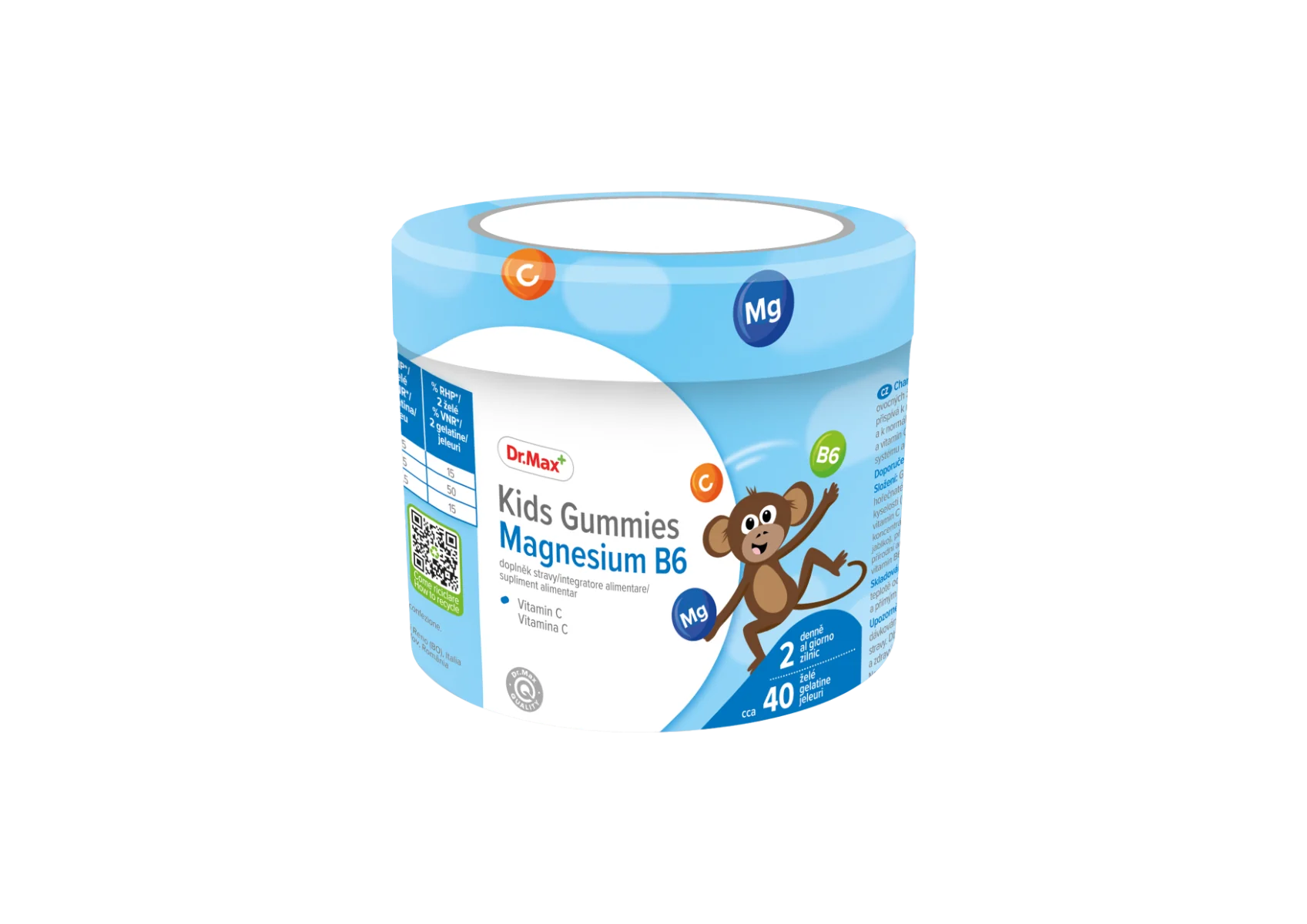 Dr. Max Gummies magnesium B6 pentru copii, 40 jeleuri