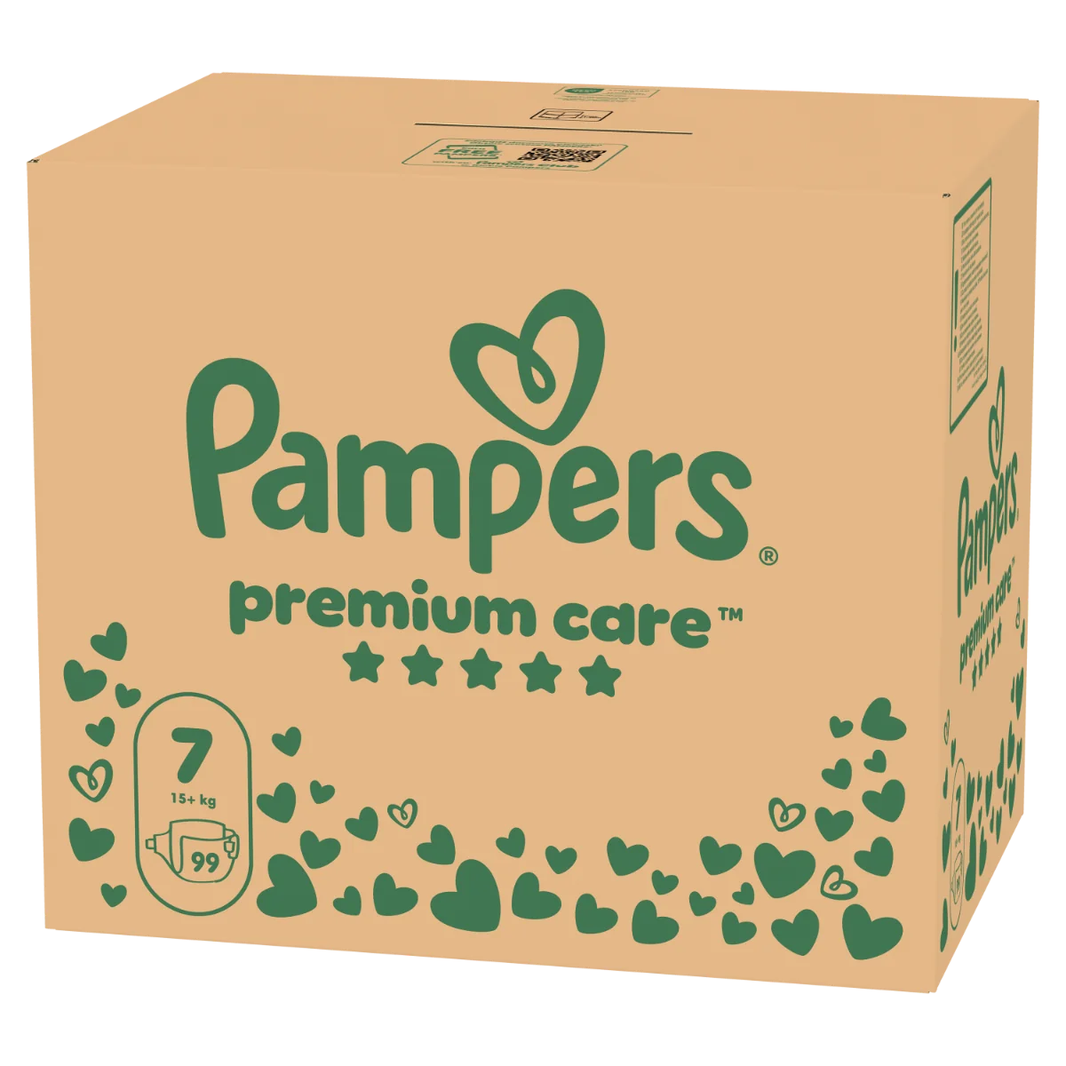 Scutece Premium Care Marimea 7 pentru 15+ kg, 99 bucati, Pampers