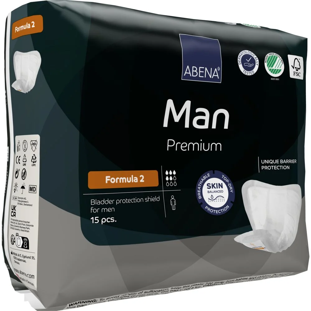 Absorbante masculine Premium Man Formula 2 cu absorbtie 700ml, 15 bucati, Abena