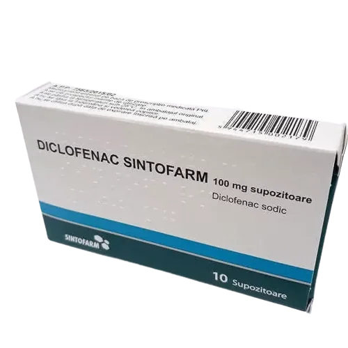 Diclofenac 100mg, 10 supozitoare, Sintofarm