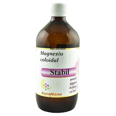 Magneziu coloidal stabil Aquanano 50 ppm, 500ml, Aghoras