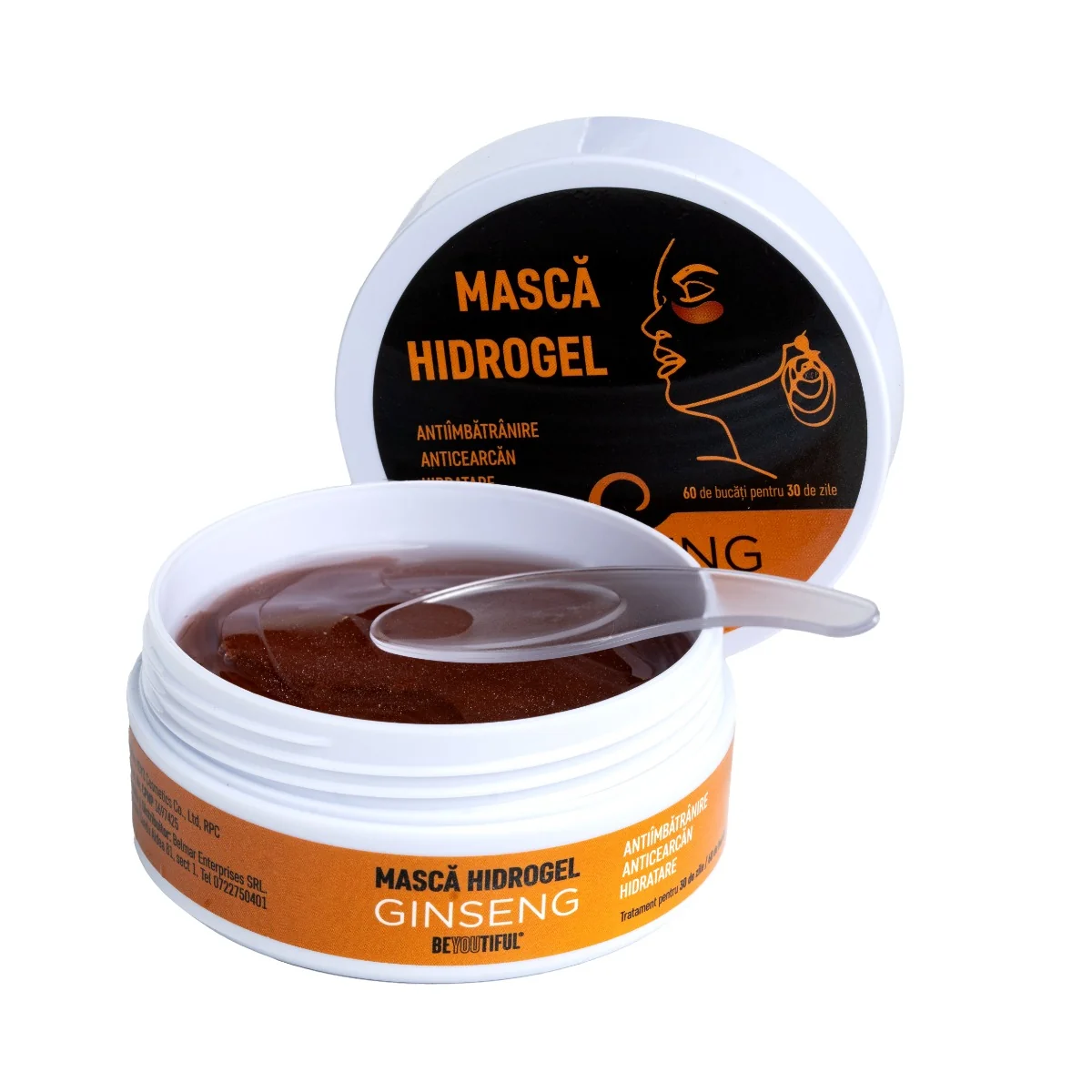 Masca pentru ochi hydrogel cu ginseng, 60 bucati, Beyoutiful