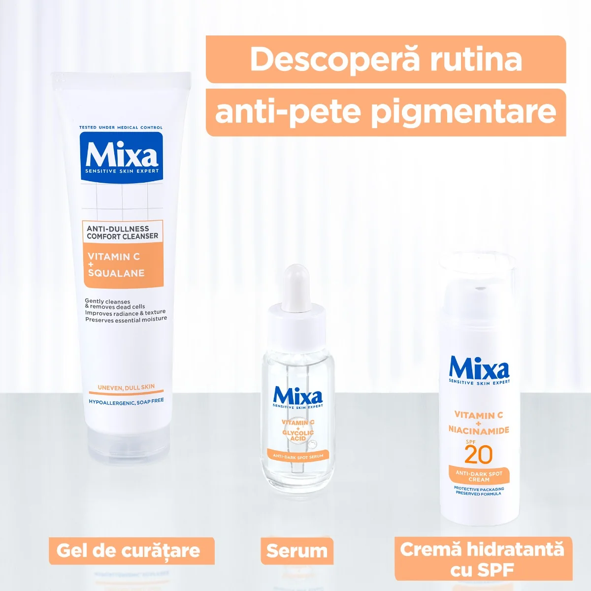 Crema anti-pete pigmentare cu SPF20 pentru tenul sensibil, 50ml, Mixa
