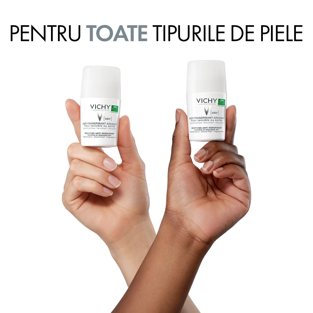 Deodorat roll-on fara parfum pentru piele sensibila 48h, 50ml, Vichy