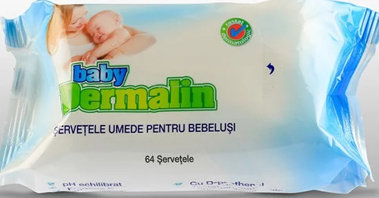 Dermalin Servetele umede pentru copii, 64 bucati