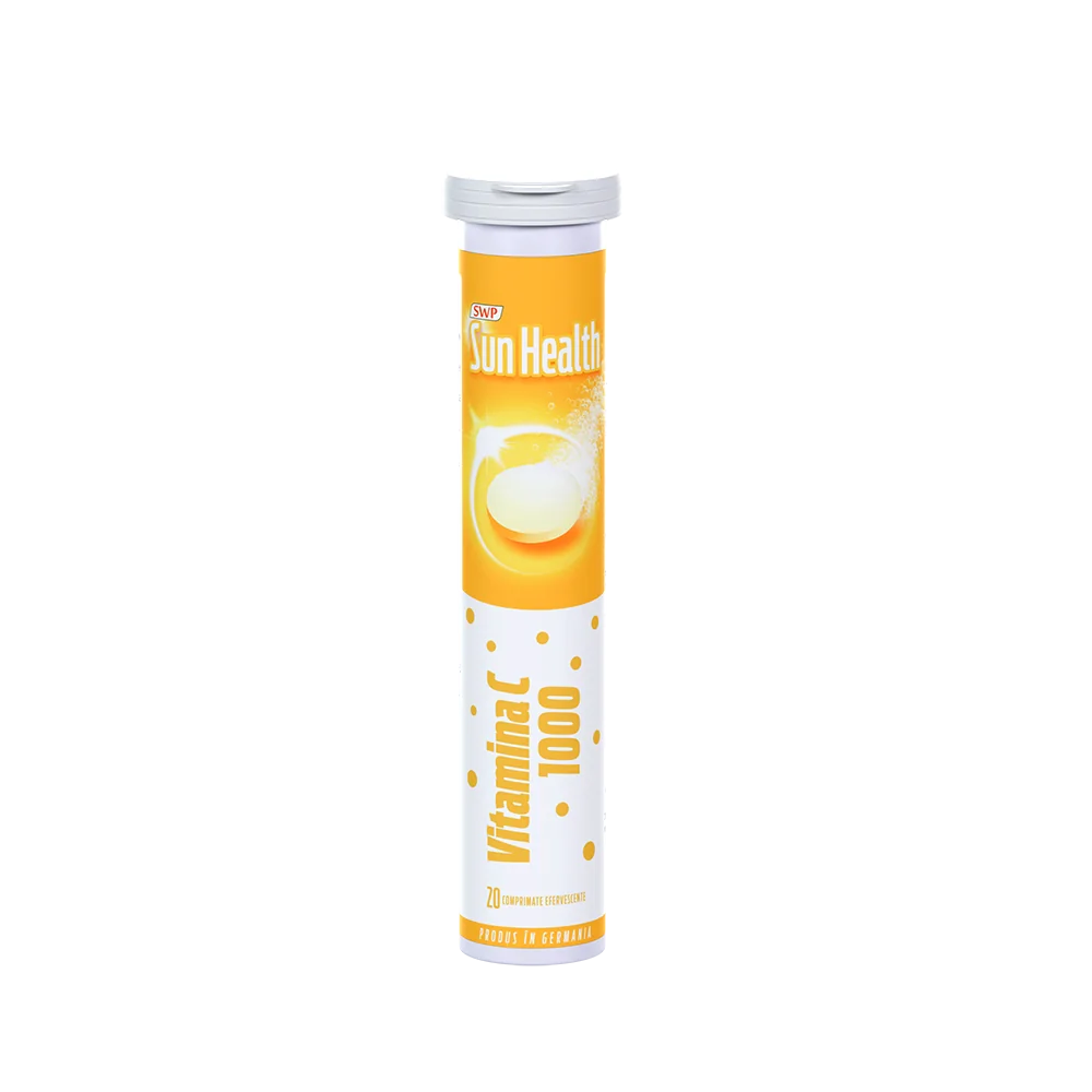 Vitamina C 1000mg Sun Health, 20 comprimate efervescente, Sun Wave Pharma