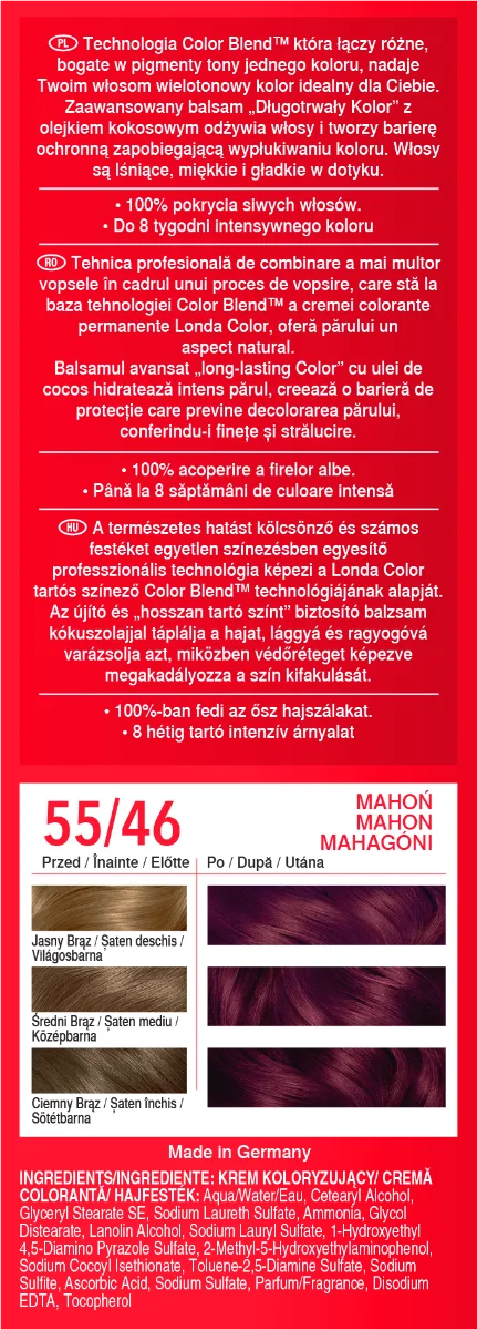 Vopsea de par permanenta 55/46 Mahon, 110ml, Londa
