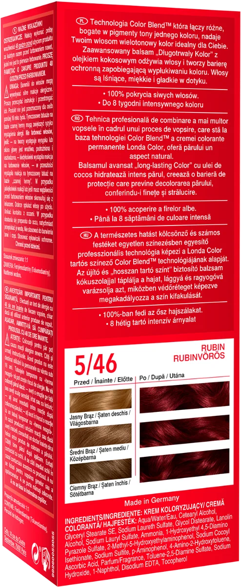 Vopsea de par permanenta 5/46 Rosu Rubin, 110ml, Londa