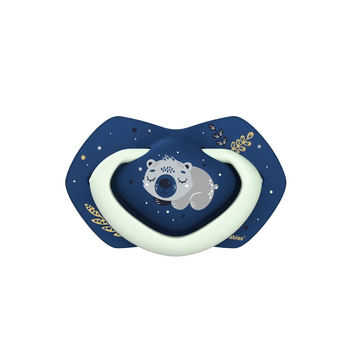 Suzeta simetrica fosforescenta din silicon 22/659 Blu Sleepy Koala 6-18 luni, 2 bucati, Canpol babies