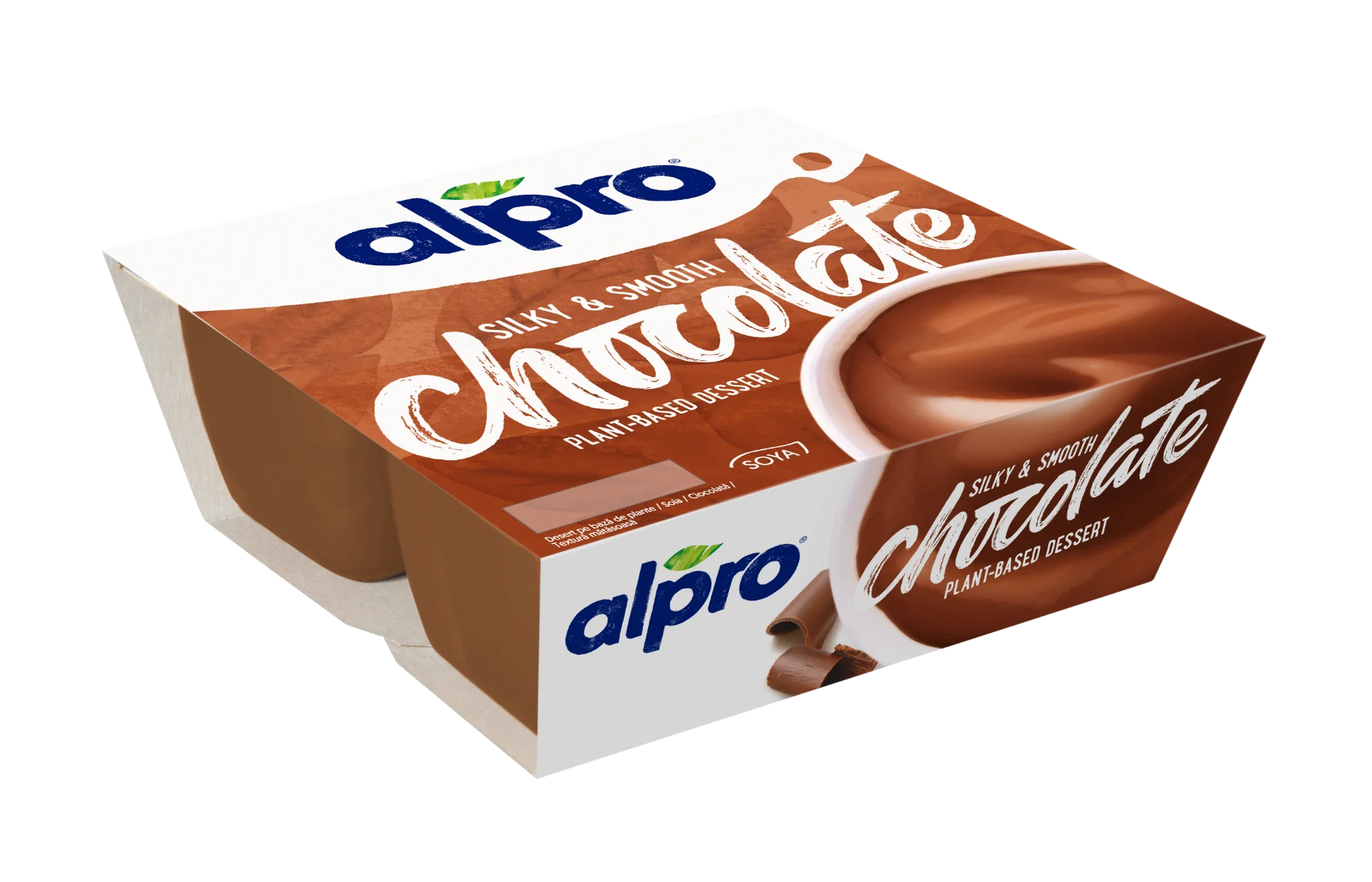 Desert din soia cu ciocolata neagra, 4 x 125g, Alpro