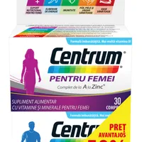 Pachet Centrum Femei, 30 comprimate + 50% la al doilea produs Centrum Barbati, 30 comprimate