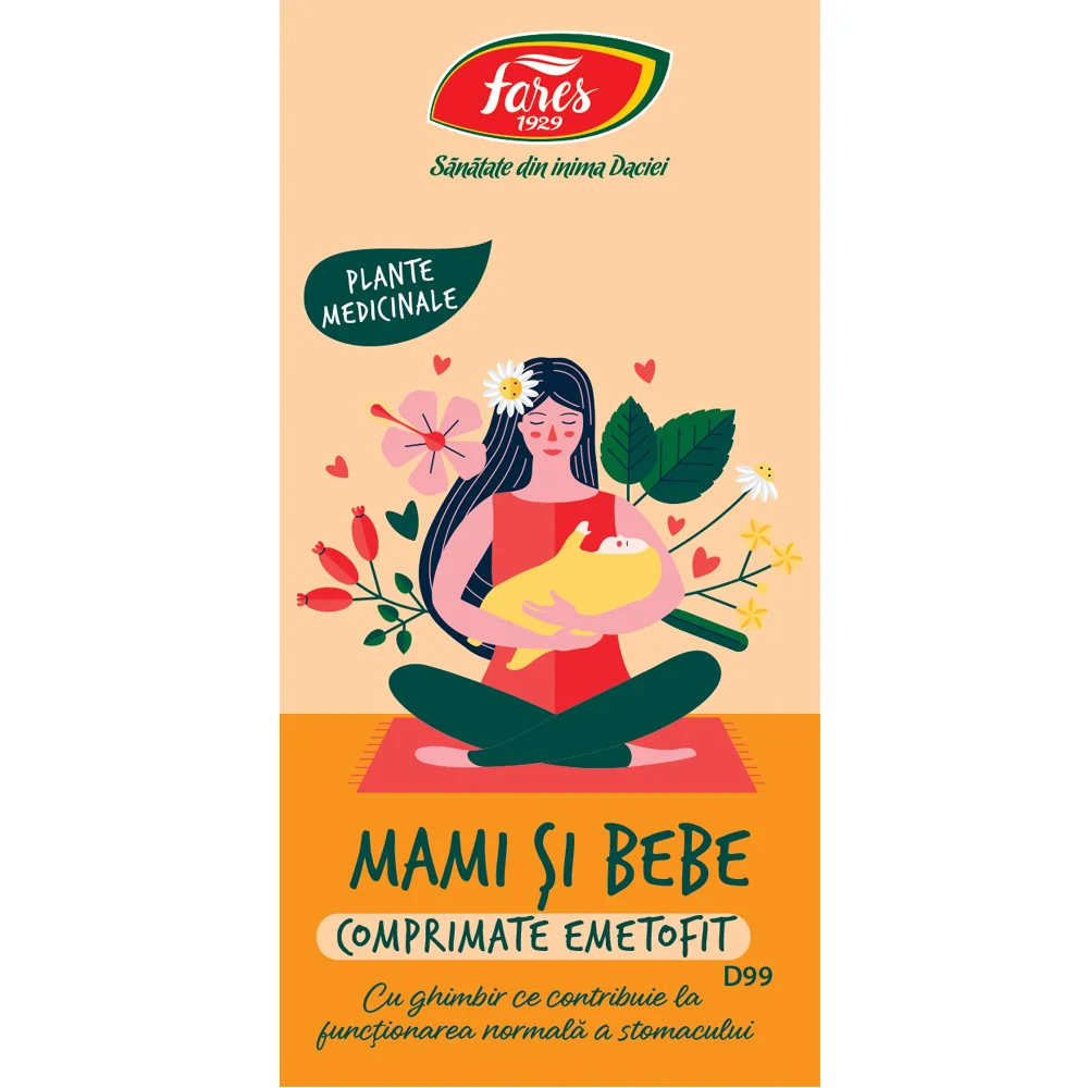 Emetofit mami si bebe D99, 30 comprimate, Fares