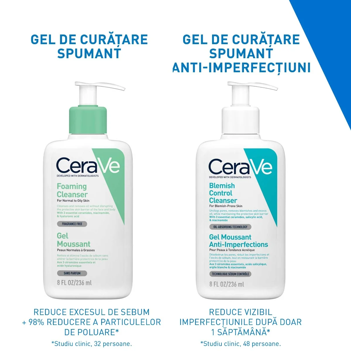 Gel de curatare spumant anti-imperfectiuni ten cu tendinta acneica, 236ml, CeraVe