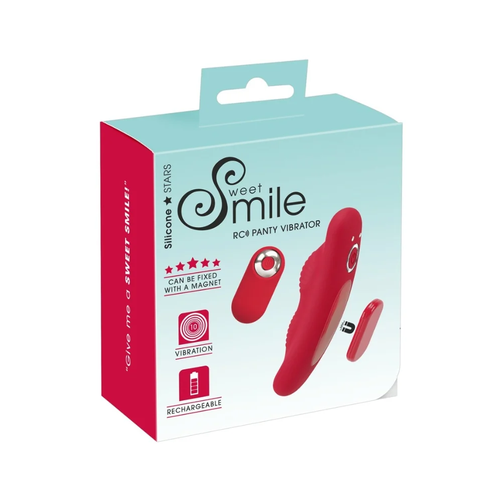 Vibrator clitoridian Panty Vibe rosu, 1 bucata, Sweet Smile