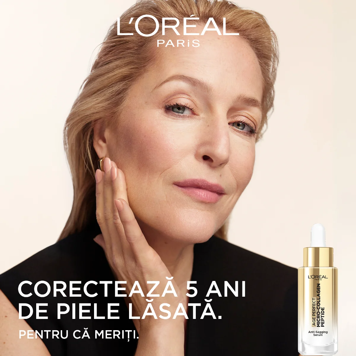 Serum pentru fermitate cu micro-peptide de colagen Age Perfect Collagen Expert, 30ml, L'Oreal Paris
