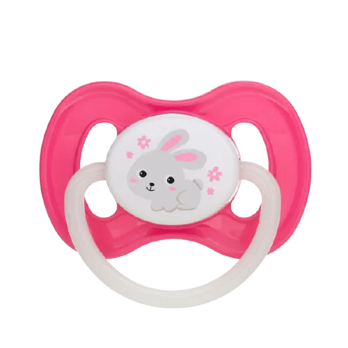 Suzeta roz din latex rotunda Bunny & Company 0-6 luni, 1 bucata, Campol babies 