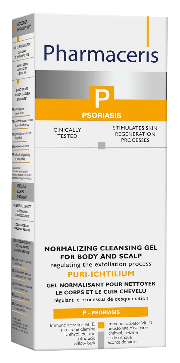 Gel de spalare pentru corp si scalp Puri-Ichtilium P, 225ml, Pharmaceris