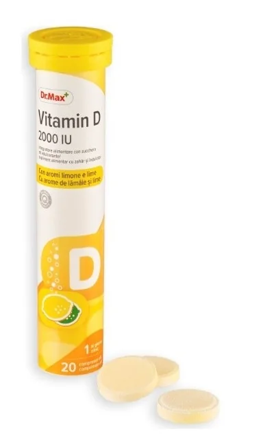 Dr. Max Vitamina D 2000IU, 20 comprimate efervescente 